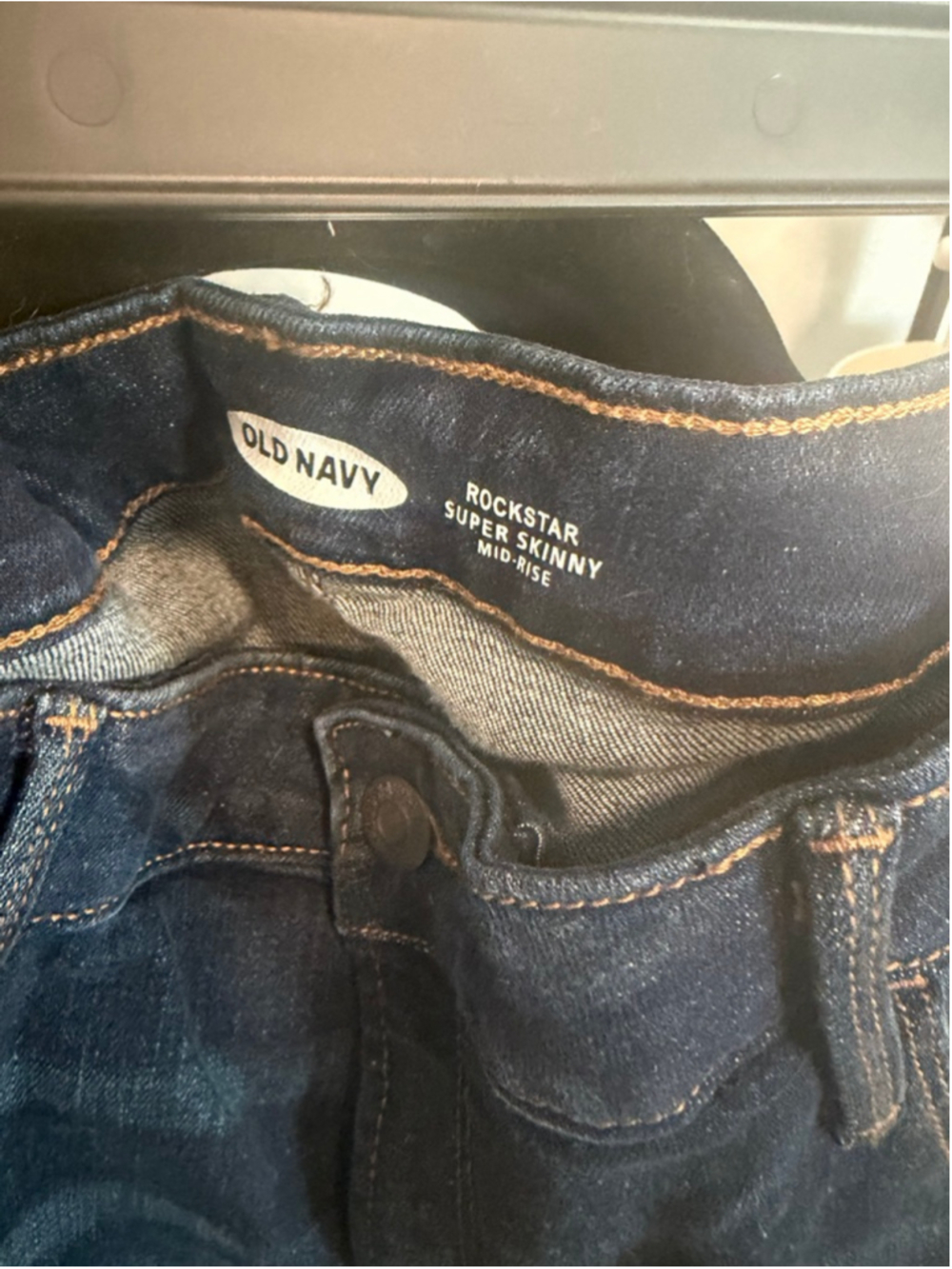 Women's Old Navy Rockstar Super Skinny Mid-Rise Jeans Size 14 Blue